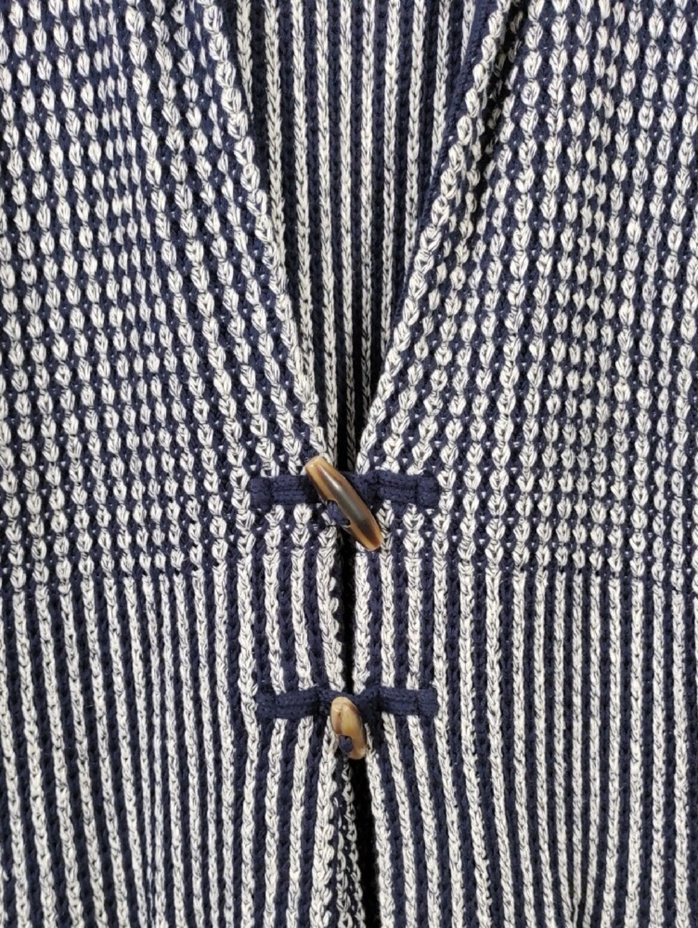 J154 GAP Navy & White Striped Hooded Toggle Cardigan Coat XL - Picture 3 of 11